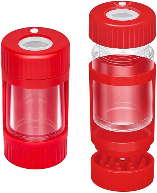 Glow Jar Storage Stash Box Magnifier With Grinder By Malisseladi