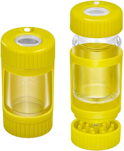Glow Jar Storage Stash Box Magnifier With Grinder By Malisseladi