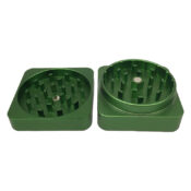 Flat Square Aluminium Grinder Grass 2 Parts (50mm) - By Best Buds