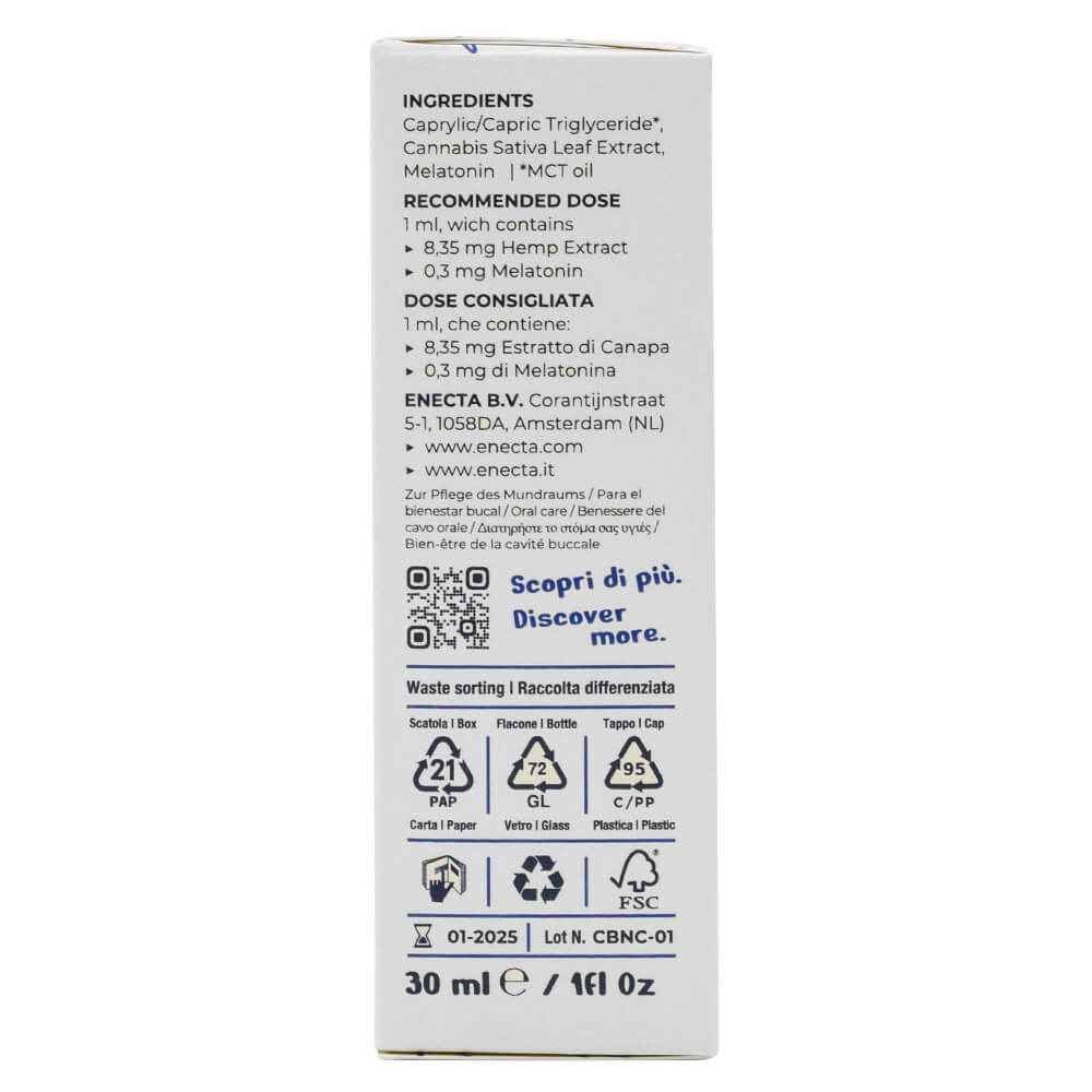 CBNight FORMULA Classic (250mg Organic Hemp Extract) 9mg Melatonin by Enecta