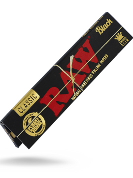 Black Classic Kingsize Slim Rolling Papers (Y) By Raw