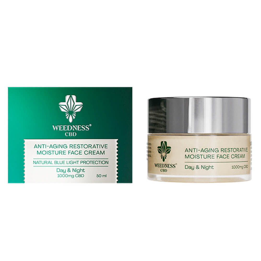 Anti-Aging Restorative Moisture Face Cream 1000mg CBD by 50ml By Weedness CBD