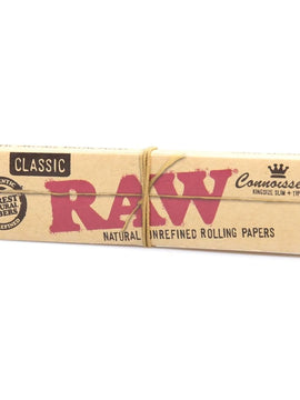 Connoisseur Kingsize Slim Rolling Papers With Tips (F) By Raw