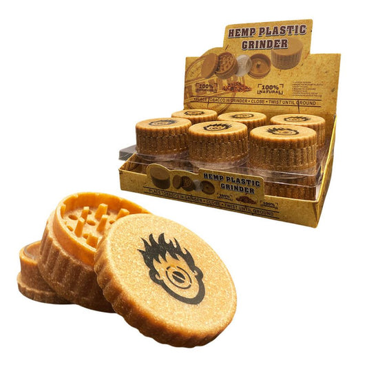 Biodegradable Hemp Grinder Zig Zag - 50mm - 3 parts