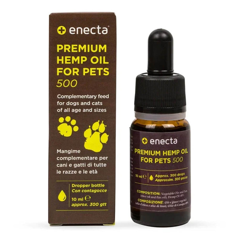 Premium Hemp Oil For Pets 500mg with Omega 3 & Vitamin E (10ml) by Enecta