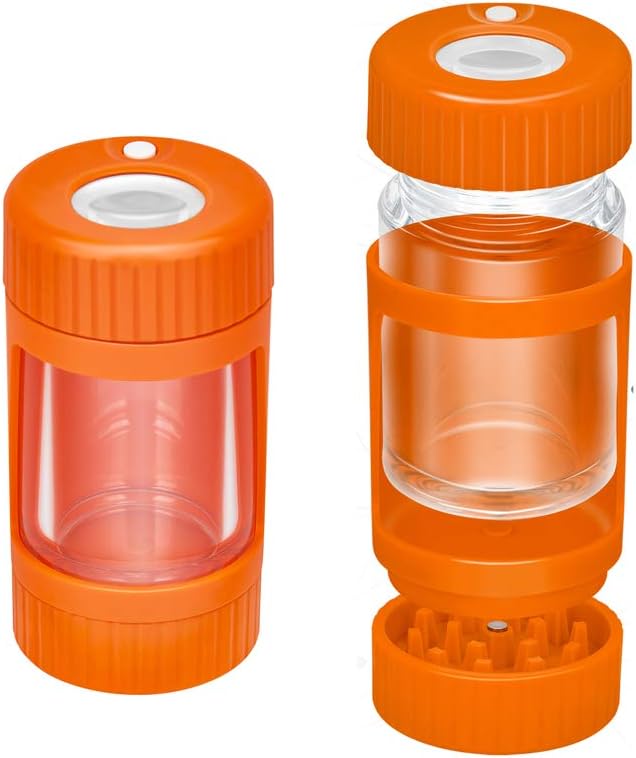 Glow Jar Storage Stash Box Magnifier With Grinder By Malisseladi
