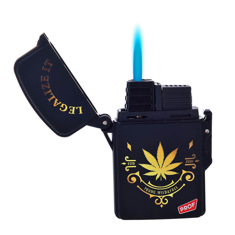 Legalize Wild & Free Windproof Blue Flame Lighter By Prof