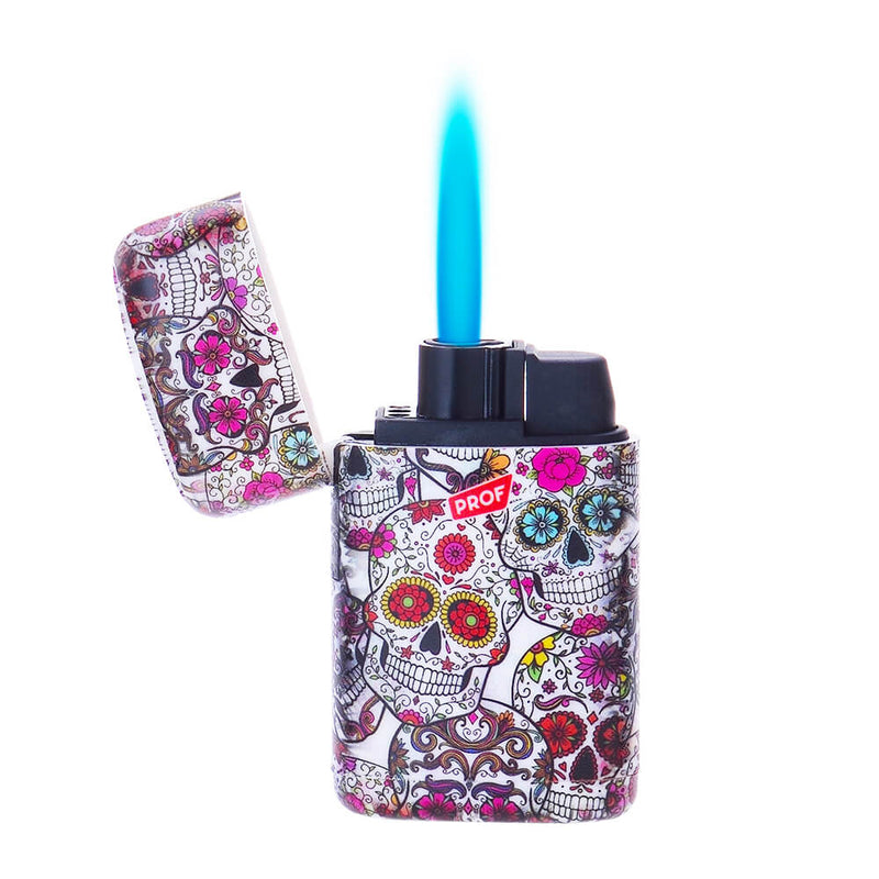Mexican Skulls Windproof Blue Flame Lighter By Prof