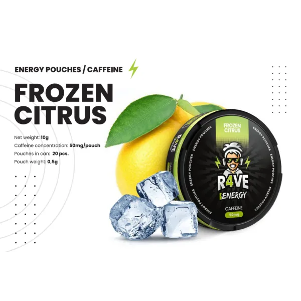 R4ve Energy Caffeine Pouches (50mg) by Aroma King