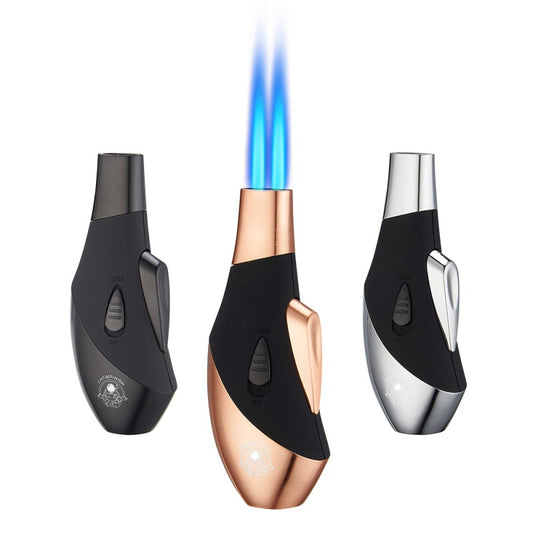 Double Flame Windproof Blue Flame Lighter By Champ High
