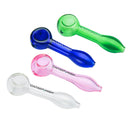Spoon Shaped Glass Pipe With Kick Hole (Random Colour) By Champ High