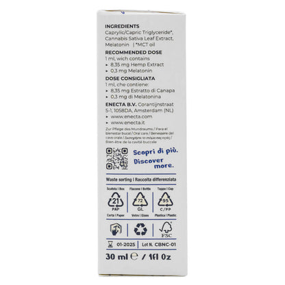 CBNight FORMULA Classic (250mg Organic Hemp Extract) 9mg Melatonin by Enecta