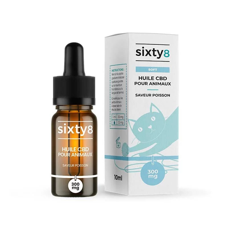 Vegetal Extract Isolate MCT Oil (10ml) 300mg Salmon Flavour CBD for Pets by SIXTY8