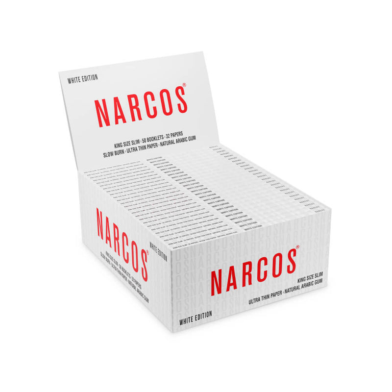Narcos White Edition King Size Slim Rolling Papers - By Narcos