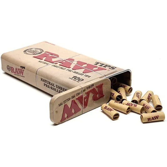 Pre-Rolled Rolling Tips In A Metal Case Tin (A10) by Raw