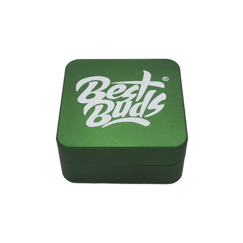 Flat Square Aluminium Grinder Grass 2 Parts (50mm) - By Best Buds