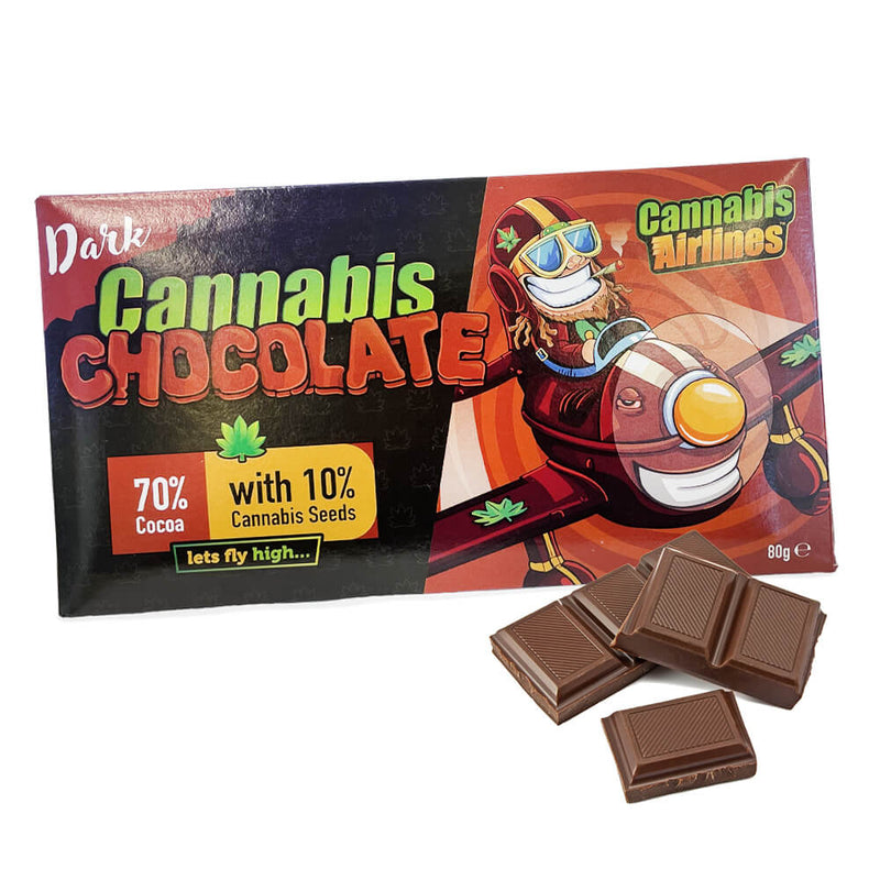 Dark Chocolate with Cannabis Seeds (80g) by Cannabis Airlines