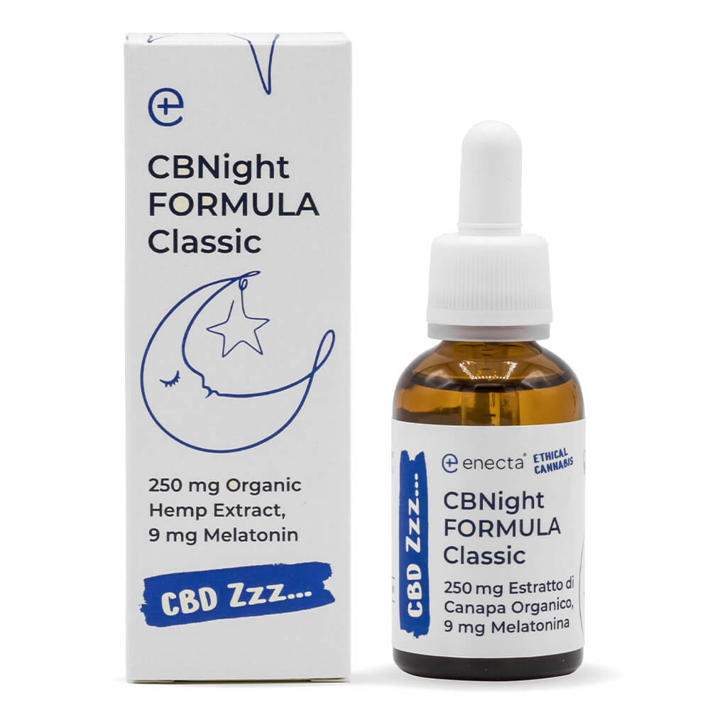 CBNight FORMULA Classic (250mg Organic Hemp Extract) 9mg Melatonin by Enecta