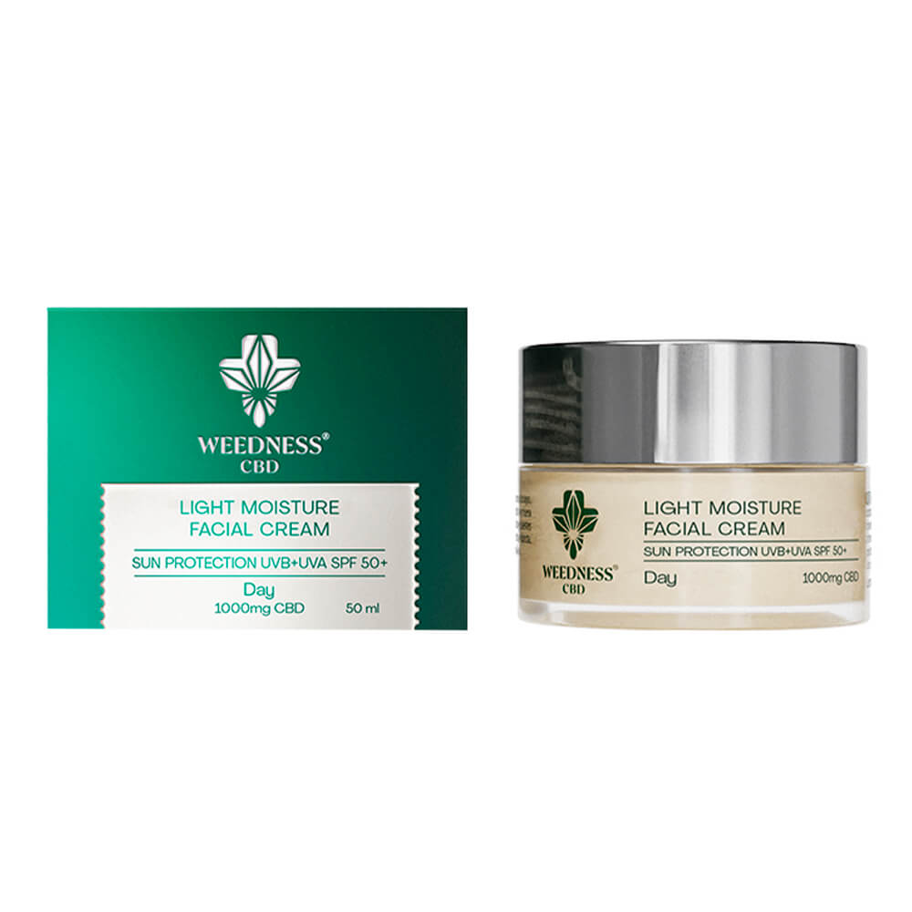 Light Moisture 50+ SPF Facial Cream 1000mg CBD (50ml) By Weedness CBD