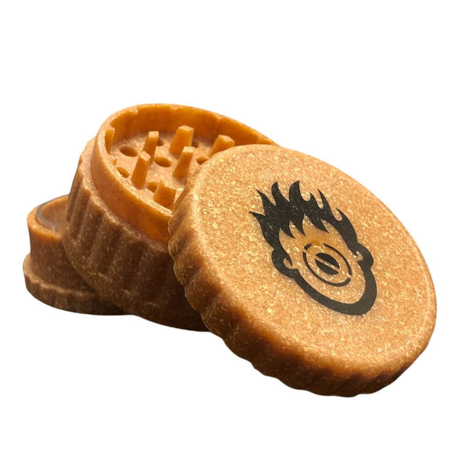 Biodegradable Hemp Grinder Zig Zag - 50mm - 3 parts